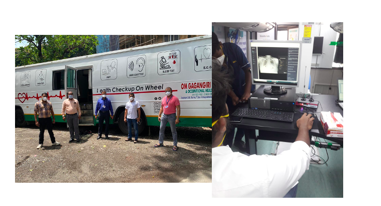 The BMC van involved in mass screenings and qXR in action in the van